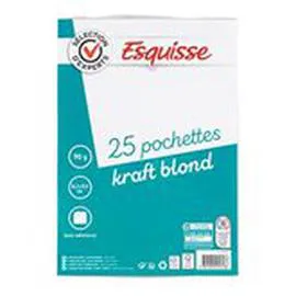 ESQUISSE Pochettes kraft Adhésives 16.2x22.9cm x25 x25