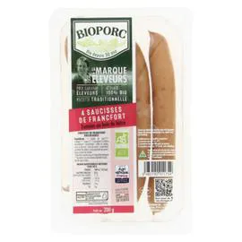 BIOPORC Saucisses De Francfort Bio 200g
