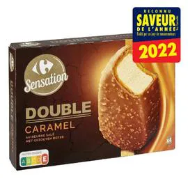 CARREFOUR SENSATION Glaces caramel au beurre salé 322g