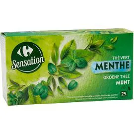 CARREFOUR SENSATION Thé vert menthe 25x1,6g