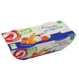 AUCHAN BABY BIO Bol risotto de légumes bio dès 8 mois 2x200g