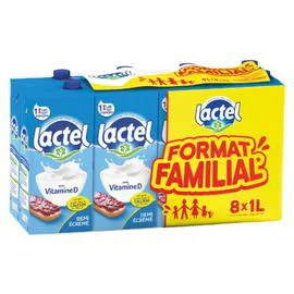 LACTEL Lait demi écrémé 8l