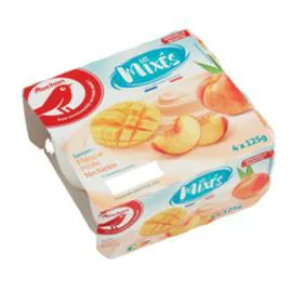 AUCHAN Les Mixés Yaourt brassé mangue pêche abricot nectarine 4x125g