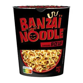 BANZAÏ Noodle saveur boeuf prêt en 3 min 67g