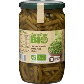 CARREFOUR BIO Haricots verts bio extra fins coupés 360g