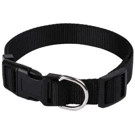 ANIMALIS Collier Basic 12mm et 23/30cm pour Chien Noir 10g