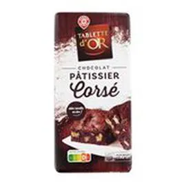 MARQUE REPÈRE, TABLETTE D'OR Chocolat Pâtissier Noir corsé - 64% cacao 200g