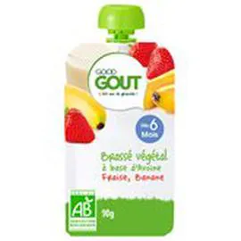 GOOD GOÛT Brassé végétal Bio Banane avoine fraise 90g