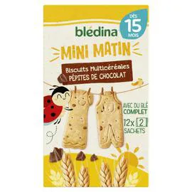 BLÉDINA Biscuits bébé dès 15 mois multicéréales pépites de chocolat 168g