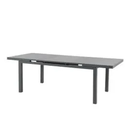  Table de Jardin Extensible 180/240x100cm Aluminium Gris foncé Verre Canberra HYBA l'unité