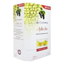 LES COUTUMIERS Vin Rouge Vallée du Rhône IGP Ardèche 5l