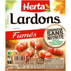 HERTA Lardons fumés conservation sans nitrite 2x75g