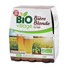MARQUE REPÈRE, BIO VILLAGE Bière blonde Bio 6x25cl