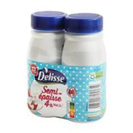 MARQUE REPÈRE, DÉLISSE Spécialité laitière Semi-épaisse 4% MG 2x25cl