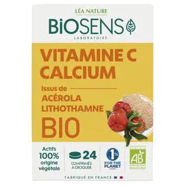 LÉA NATURE, BIOSENS Complement alimentaire acérola lithothamme, vitamine C et calcium Bio x24