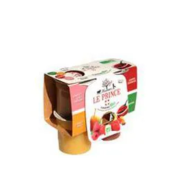 THOMAS LE PRINCE Coupelles bio pomme framboise poire rhubarbe sans sucres ajoutés 4x130g