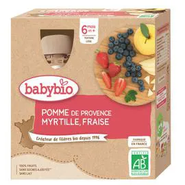 BABYBIO Gourdes Pomme Myrtille & Fraise dès 6M Bio 360g