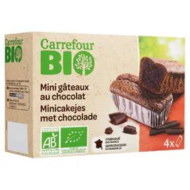 CARREFOUR BIO Mini gâteaux au chocolat bio 4x40g