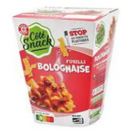 MARQUE REPÈRE, CÔTÉ SNACK Fusili Pâtes Bolognaise 300g
