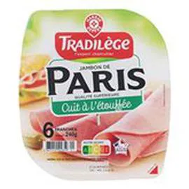 MARQUE REPÈRE, TRADILÈGE Jambon de Paris Découenné dégraissé x6 240g