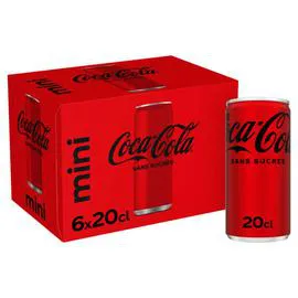 COCA-COLA Soda sans sucres slim mini frigo pack 6x20cl