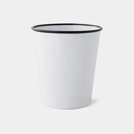MONOPRIX Maison Porte Brosse À Dents, Métal Émaillé, Blanc Avec Bord Noir l'unité