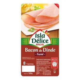 ISLA DÉLICE Bacon de dinde fumée halal 120g