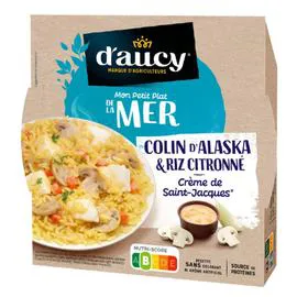 D'AUCY Plat Cuisiné colin d'alaska a la crème de st jacques & son riz citronne 280g