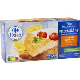CARREFOUR EXTRA Filets de limande façon meunière 400g