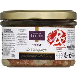 MONOPRIX GOURMET Terrine de campagne porc fermier Label Rouge 180g