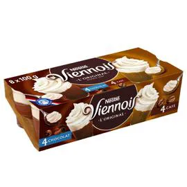 NESTLÉ, LE VIENNOIS Liégeois panaché chocolat café 8x100g