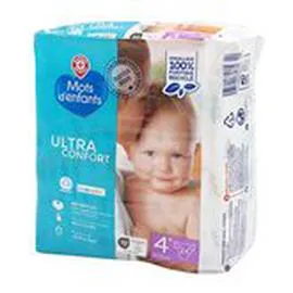MARQUE REPÈRE, MOTS D'ENFANTS Couches bébé T4+ Ultra confort - 9/20kg - x24 x24