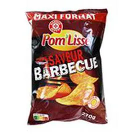 MARQUE REPÈRE, POM'LISSE Chips Barbecue Maxi format 270g