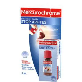 MERCUROCHROME Mercurochrome Pansements Liquide Stop Aphtes 6ml