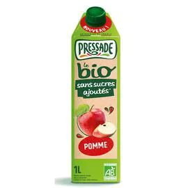 PRESSADE Jus de pomme bio Sans sucre ajouté 1l
