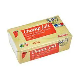 AUCHAN Plaquette de beurre doux 60% MG 250g