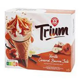 MARQUE REPÈRE, TRIUM Cônes glacés Vanille caramel - x6 432g
