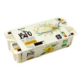 AUCHAN BIO Yaourt arômatisé à la vanille 8x125g