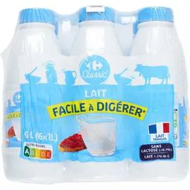 CARREFOUR CLASSIC' Lait Facile à Digérer 6x1l