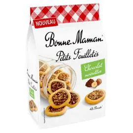 BONNE MAMAN Biscuits petits feuilletés chocolat noisettes 250g