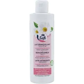 CARREFOUR SOFT Lait démaquillant douceur 250ml
