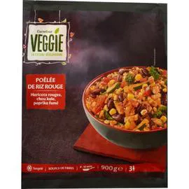 CARREFOUR VEGGIE Légumes cuisinés poêlée riz rouge haricots 900g