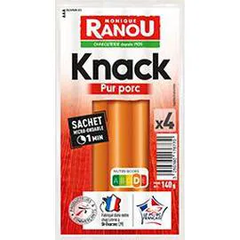 MONIQUE RANOU Saucisses Knack pur porc 4x35g