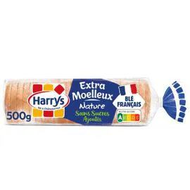 HARRYS Pain de mie extra moelleux nature sans sucres ajoutés 500g