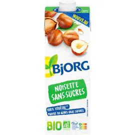 BJORG Boisson végétale noisettes sans sucres Bio 1l