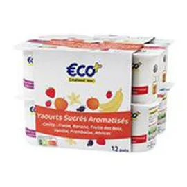 ECO+ Yaourt aromatisé sucré Pack 12x125g