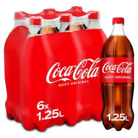COCA-COLA Soda au cola original 6x1,25l