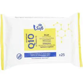 CARREFOUR SOFT Lingettes démaquillantes Q10 x25 