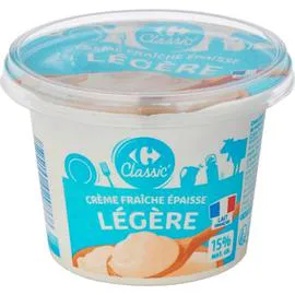CARREFOUR Crème Fraiche Epaisse Légère 15% Mat.Gr. 199g