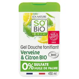 LÉA NATURE, SO'BIO ÉTIC Gel Douche Tonifiant à la Verveine et au Citron Bio 450ml